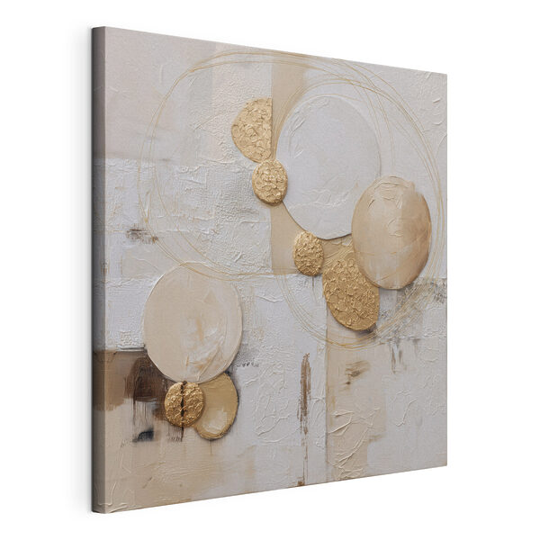 Canvas Schilderijen Abstracte vormen in een zacht kleurenpalet