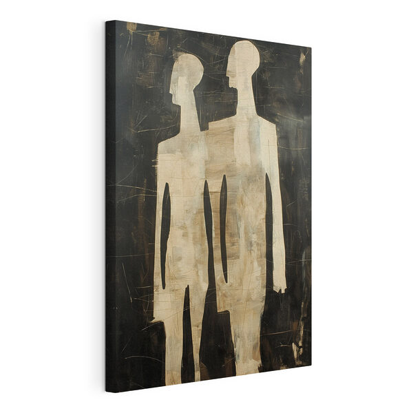 Canvas Schilderijen Schilderij van een paar mensen