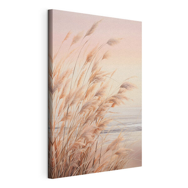 Zachte grassen die bij zonsondergang zachtjes wuiven Canvas Schilderijen Zachte grassen die bij zonsondergang zachtjes wuiven