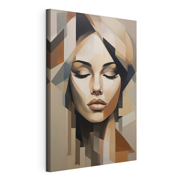 Schilderij van het gezicht van een vrouw Canvas Schilderijen Schilderij van het gezicht van een vrouw