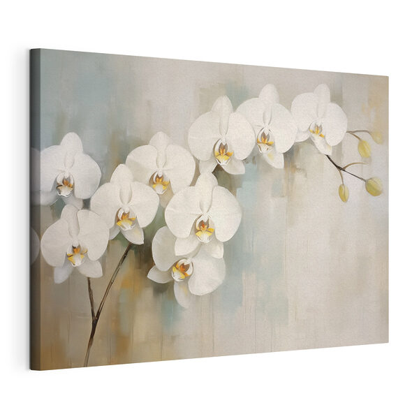 Canvas Schilderijen Schilderij van witte bloemen