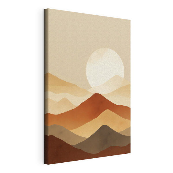Canvas Schilderijen De zon boven een berg