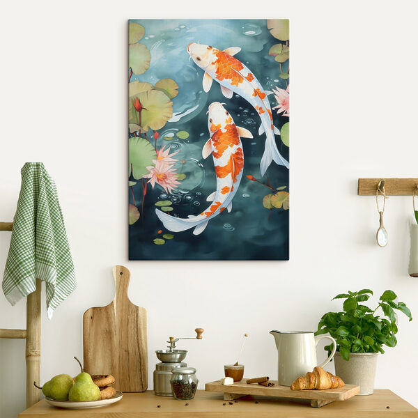Twee vissen die in het water zwemmen Canvas Schilderijen Twee vissen die in het water zwemmen