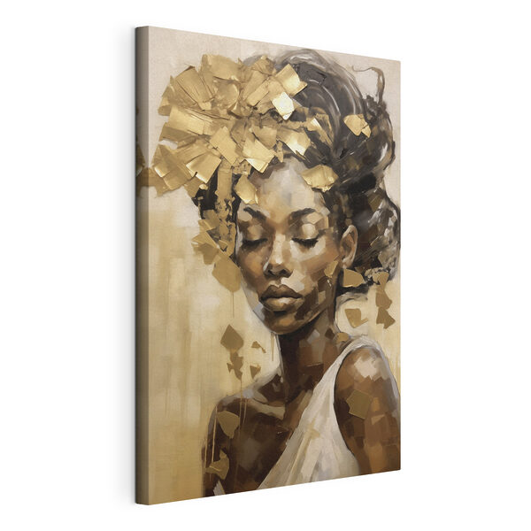 - Betoverende schoonheid met een serene uitdrukking Canvas Schilderijen - Betoverende schoonheid met een serene uitdrukking