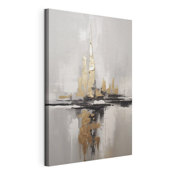 Schilderij van de skyline van een stad Canvas Schilderijen Schilderij van de skyline van een stad