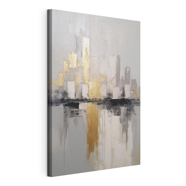 Schilderij van een stadsskyline Canvas Schilderijen Schilderij van een stadsskyline