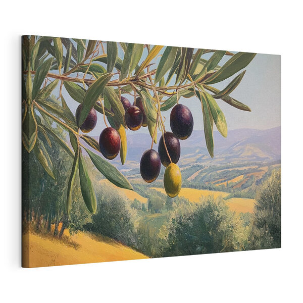 Canvas Schilderijen Schilderij van een boom met vruchten