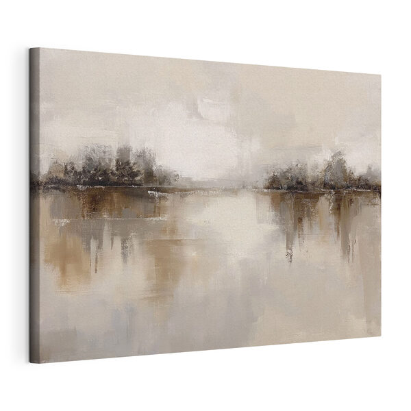 Schilderij van bomen en water Canvas Schilderijen Schilderij van bomen en water
