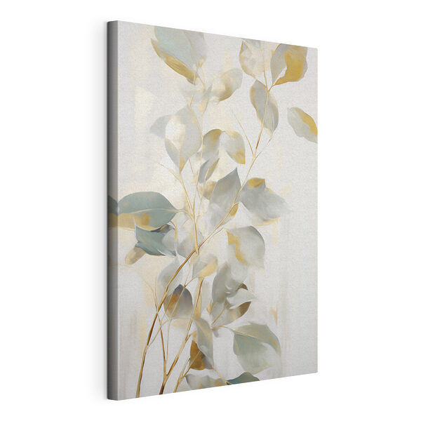 Schilderij van een tak met bladeren Canvas Schilderijen Schilderij van een tak met bladeren