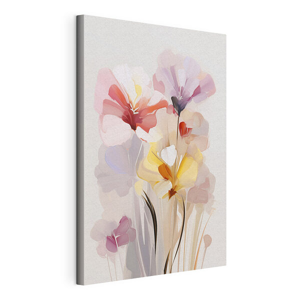 Schilderij van bloemen op een witte achtergrond Canvas Schilderijen Schilderij van bloemen op een witte achtergrond