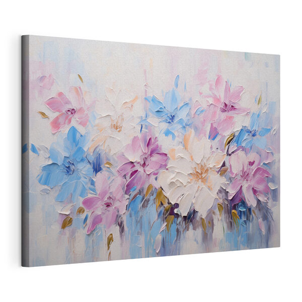 Schilderij van bloemen op een witte ondergrond Canvas Schilderijen Schilderij van bloemen op een witte ondergrond