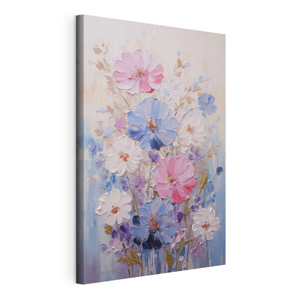 Schilderij van bloemen op een witte ondergrond Canvas Schilderijen Schilderij van bloemen op een witte ondergrond