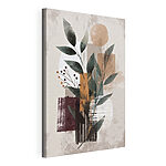 Canvas Schilderijen Schilderij van bladeren en bloemen