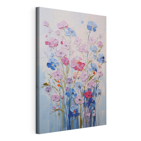 Schilderij van bloemen op een witte ondergrond Canvas Schilderijen Schilderij van bloemen op een witte ondergrond