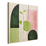 Canvas Schilderijen Schilderij van een plant en cirkels