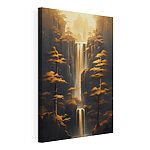 Canvas Schilderijen Waterval in een bos