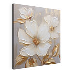 Canvas Schilderijen Schilderij van bloemen op een muur