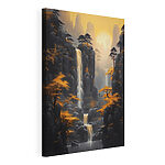 Canvas Schilderijen Waterval in een rotsachtig gebied