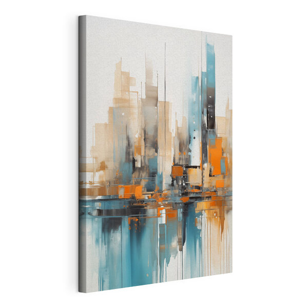 Canvas Schilderijen Schilderij van een stad