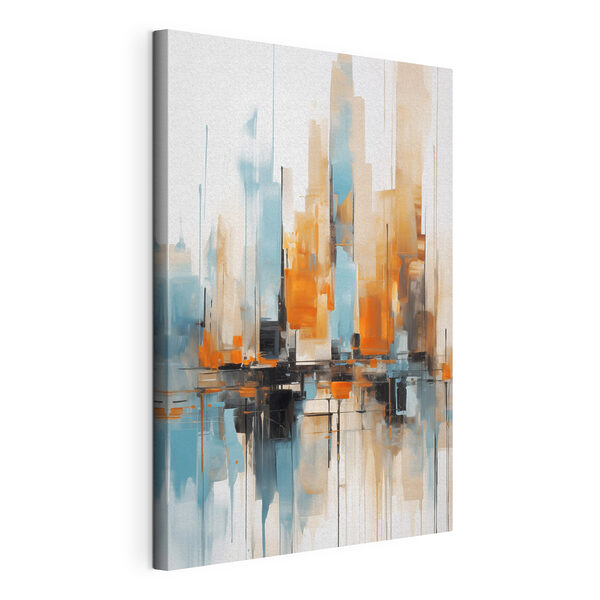 Schilderij van een stad Canvas Schilderijen Schilderij van een stad