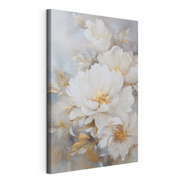 - Zachte bloemen in subtiele tinten Canvas Schilderijen - Zachte bloemen in subtiele tinten