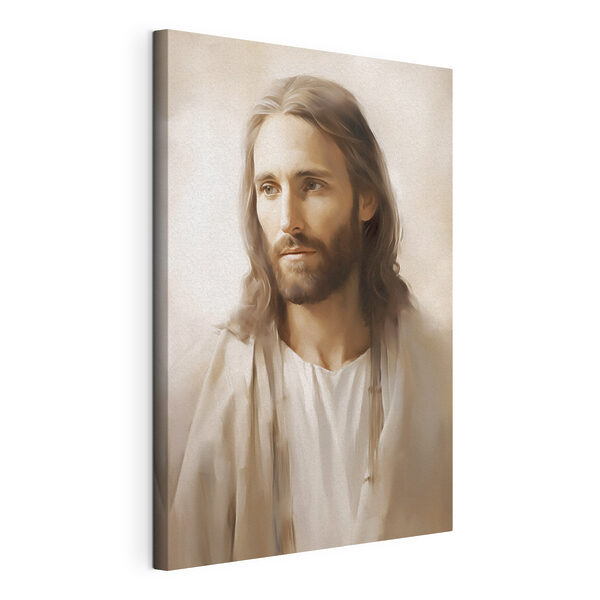 Schilderij van een man met lang haar Canvas Schilderijen Schilderij van een man met lang haar