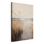 Canvas Schilderijen Water met hoog gras en een waterpartij
