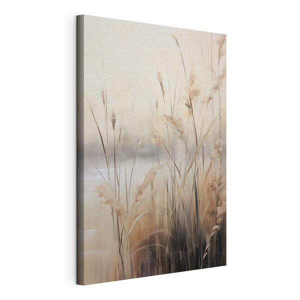 Canvas Schilderijen Zachte grassen in warme tinten