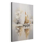Canvas Schilderijen Schilderij van een zeilboot in het water