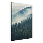 Canvas Schilderijen Bos met bomen in de mist