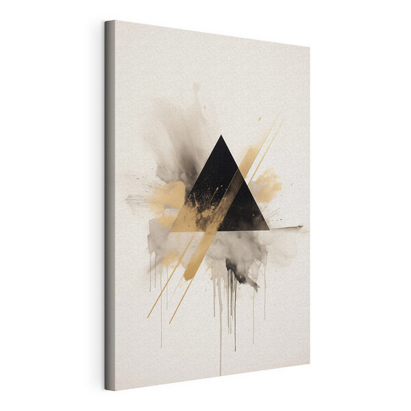 Canvas Schilderijen Abstracte driehoek met kleurvlekken