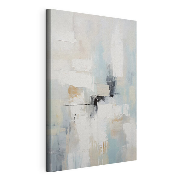 Schilderij in wit en blauw Canvas Schilderijen Schilderij in wit en blauw