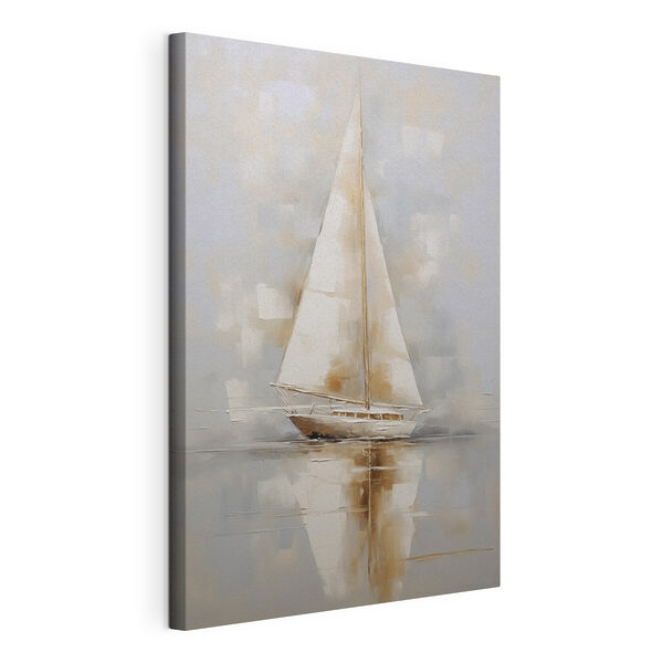 Schilderij van een zeilboot op het water Canvas Schilderijen Schilderij van een zeilboot op het water