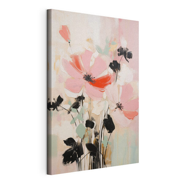 Schilderij van bloemen op een witte ondergrond Canvas Schilderijen Schilderij van bloemen op een witte ondergrond