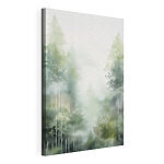 Canvas Schilderijen Schilderij van bomen in de mist