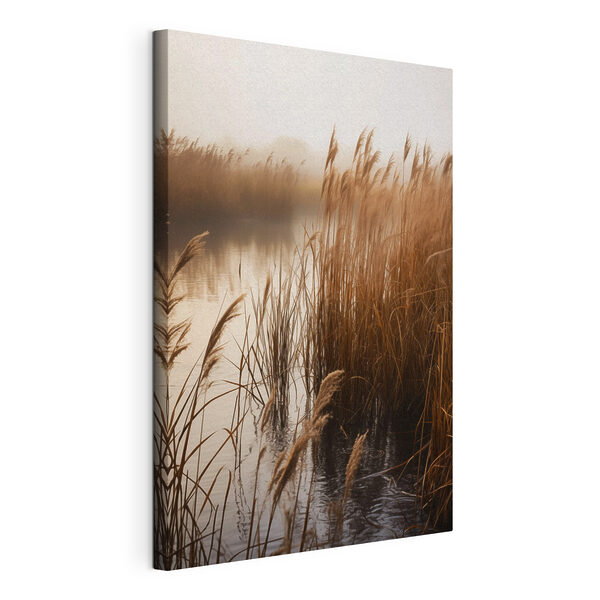 Canvas Schilderijen Riet in het water