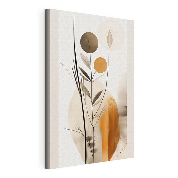 Canvas Schilderijen Plant met cirkels en bladeren