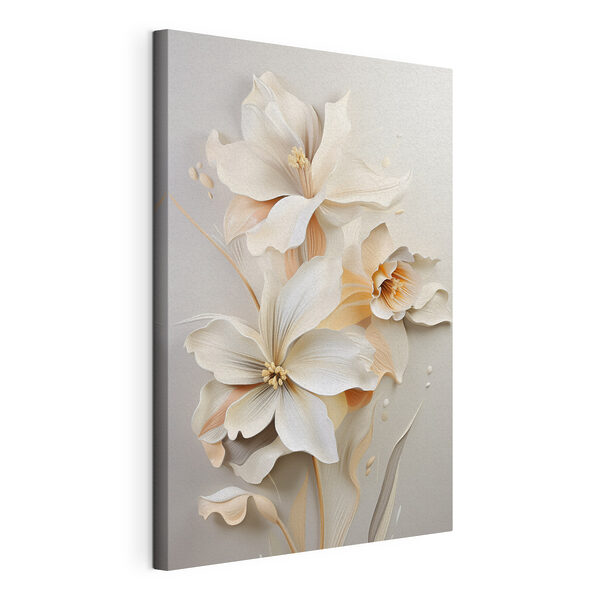 Verfijnde bloemen in zachte tinten Canvas Schilderijen Verfijnde bloemen in zachte tinten