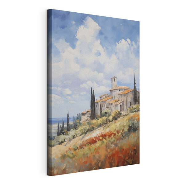 Schilderij van een dorp Canvas Schilderijen Schilderij van een dorp