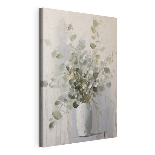 Schilderij van een plant in een vaas Canvas Schilderijen Schilderij van een plant in een vaas