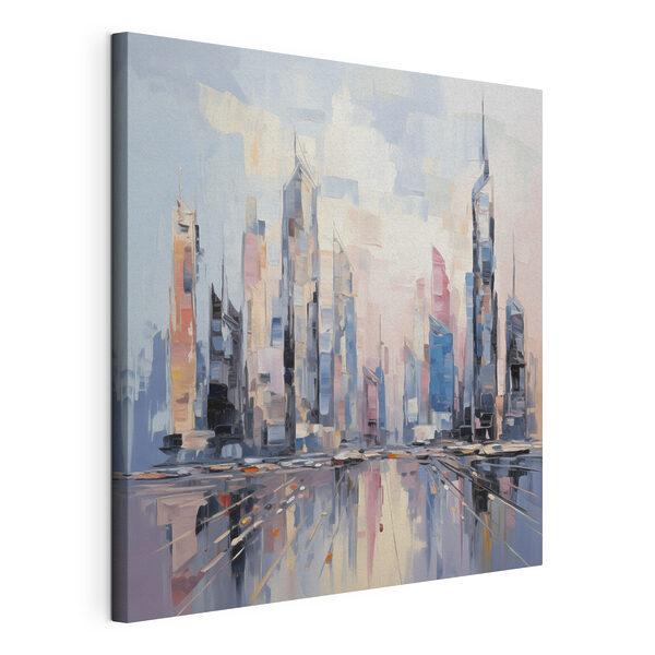Schilderij van een stad Canvas Schilderijen Schilderij van een stad