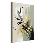 Canvas Schilderijen Schilderij van een plant met bladeren