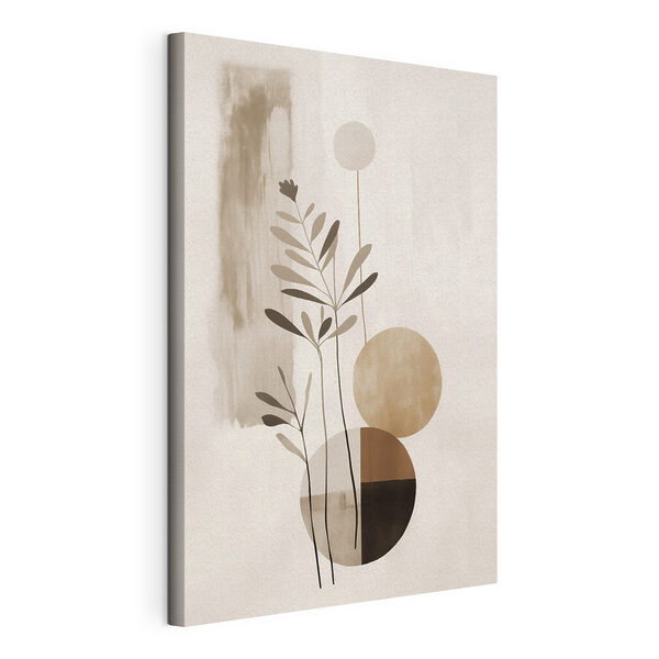 Canvas Schilderijen Elegante botanische vormen in zachte tinten