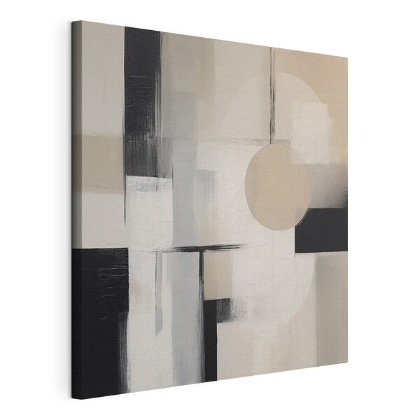 Schilderij van een cirkel en vierkanten Canvas Schilderijen Schilderij van een cirkel en vierkanten