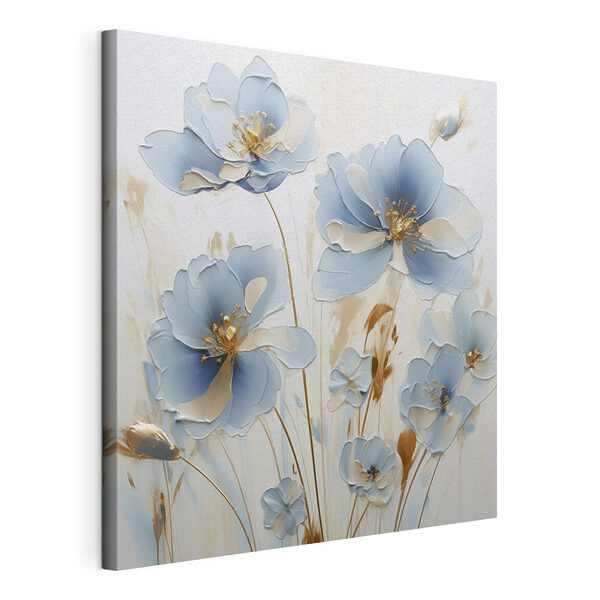 Schilderij van bloemen op een witte ondergrond Canvas Schilderijen Schilderij van bloemen op een witte ondergrond