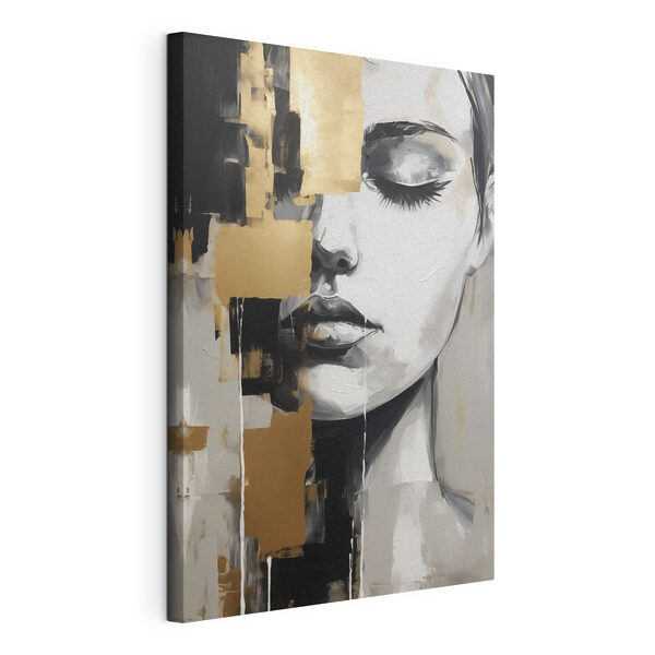Canvas Schilderijen Schilderij van het gezicht van een vrouw