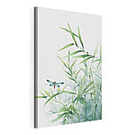 Canvas Schilderijen Libelle op een plant