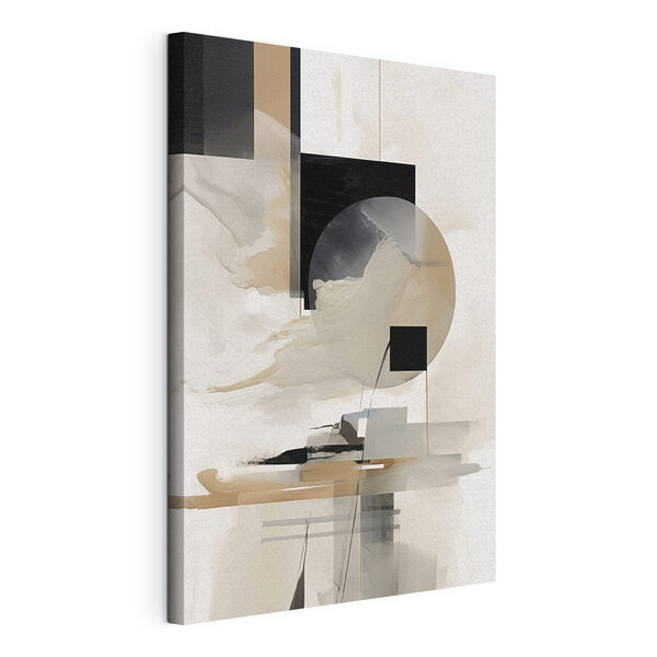 Canvas Schilderijen Schilderij van een cirkel en vierkanten