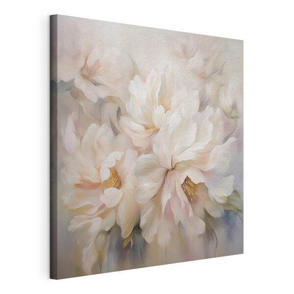 Schilderij van bloemen op een witte achtergrond Canvas Schilderijen Schilderij van bloemen op een witte achtergrond
