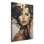 Canvas Schilderijen Schilderij van het gezicht van een vrouw